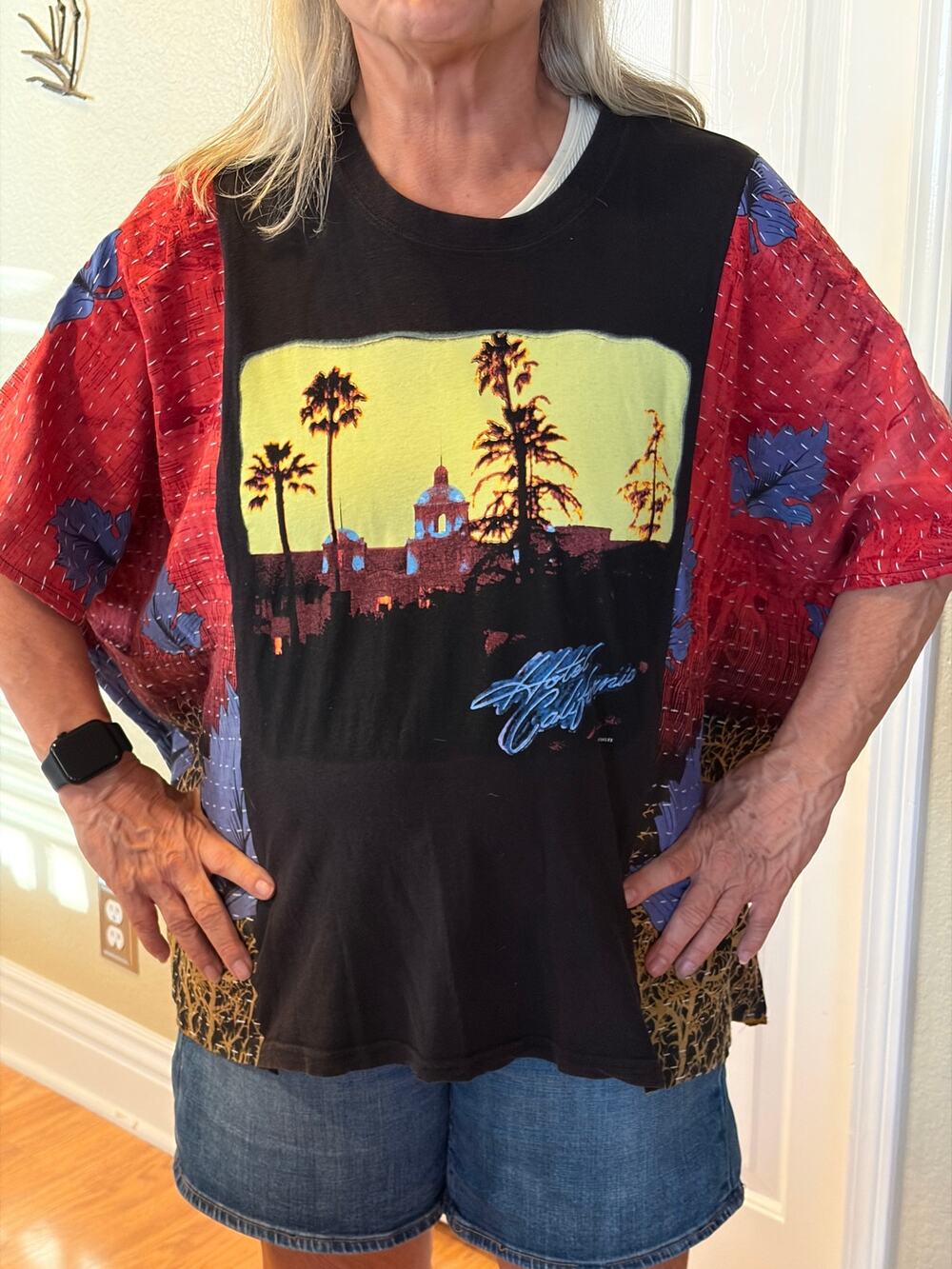 Eagles Hotel California Upcycled Kantha Tunic Top Shirt OS